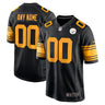 Pittsburgh Steelers Custom Game Jersey Black - Front View - Jersey Zone