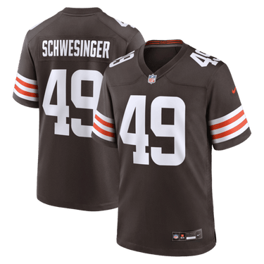 Cleveland Browns Carson Schwesinger Game Jersey Brown - Back View - Jersey Zone