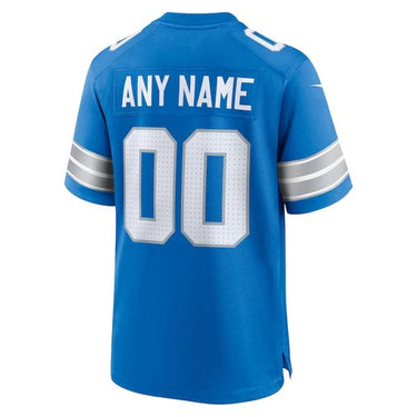 Detroit Lions Custom Game Jersey Blue - View 4 - Jersey Zone