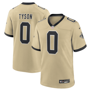 New Orleans Saints Jordyn Tyson 2026 Draft Pick No. 8 Alternate Game Jersey Gold - Front View - Jersey Zone
