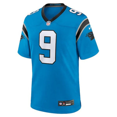 Carolina Panthers Bryce Young Alternate Game Jersey Blue - Fabric and Crest Detail - Jersey Zone
