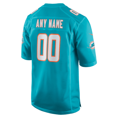Miami Dolphins Custom Game Jersey Aqua - View 4 - Jersey Zone