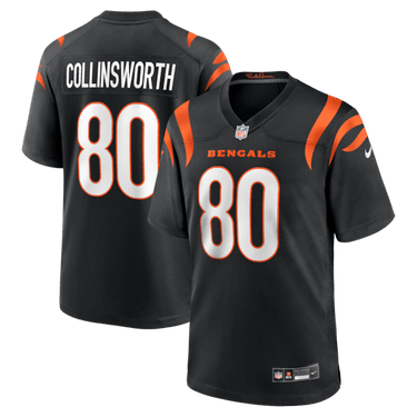 Cincinnati Bengals Cris Collinsworth Team Retired Player Game Jersey Black - Back View - Jersey Zone