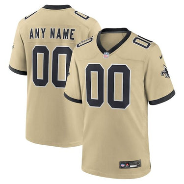 New Orleans Saints Gameday Golds Custom Game Jersey Gold - Back View - Jersey Zone