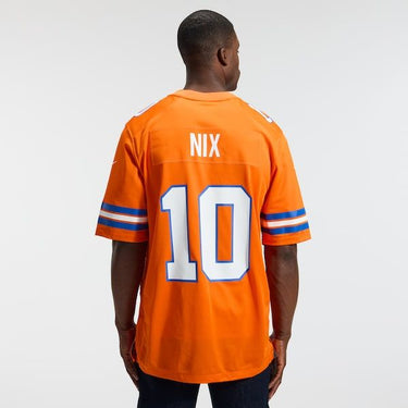 Denver Broncos Bo Nix Mile High Collection 1977 Throwback Game Jersey Orange - View 4 - Jersey Zone