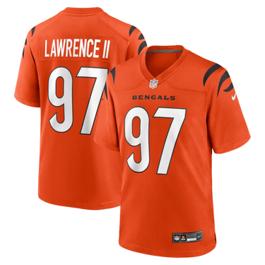 Cincinnati Bengals Dexter Lawrence II Alternate Game Jersey Orange - Front View - Jersey Zone