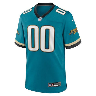 Jacksonville Jaguars Prowler Throwback Custom Game Jersey Teal - Fabric and Crest Detail - Jersey Zone