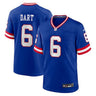New York Giants Jaxson Dart Alternate 2 Classic Game Jersey Royal - Front View - Jersey Zone