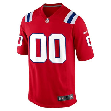 New England Patriots Alternate Custom Jersey Red - Fabric and Crest Detail - Jersey Zone