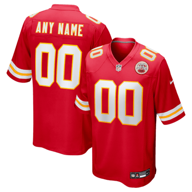 Kansas City Chiefs Custom Game Jersey Red - Back View - Jersey Zone