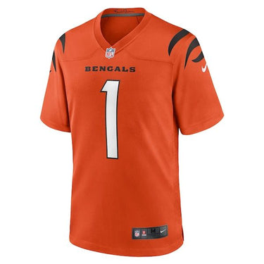 Cincinnati Bengals Ja'Marr Chase Alternate Game Jersey Orange - Fabric and Crest Detail - Jersey Zone