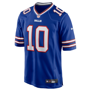 Buffalo Bills Khalil Shakir Game Jersey Royal - Fabric and Crest Detail - Jersey Zone
