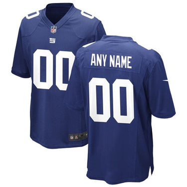 New York Giants Custom Game Jersey Royal - Back View - Jersey Zone