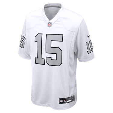 Las Vegas Raiders Fernando Mendoza Game Jersey White - Fabric and Crest Detail - Jersey Zone