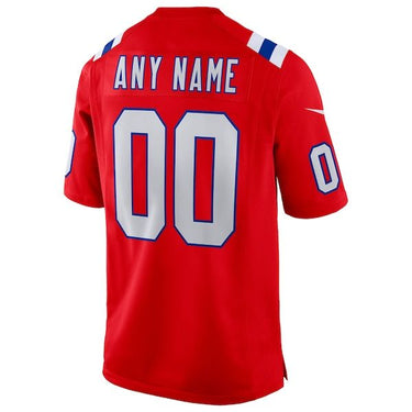New England Patriots Custom Game Jersey Red - View 4 - Jersey Zone