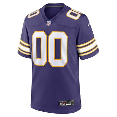 Minnesota Vikings Custom Game Jersey Purple - Fabric and Crest Detail - Jersey Zone