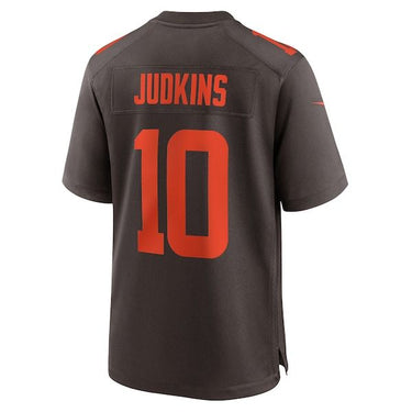 Cleveland Browns Quinshon Judkins Alpha Dawg Game Jersey Brown - View 4 - Jersey Zone