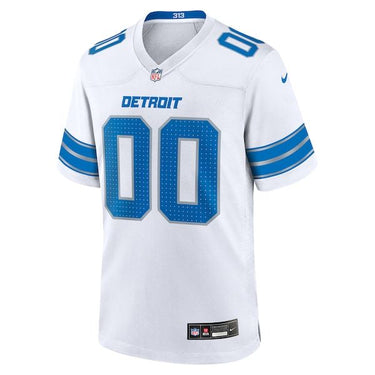 Detroit Lions Custom Game Jersey White - Fabric and Crest Detail - Jersey Zone