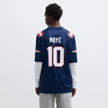 New England Patriots Drake Maye Game Jersey Navy - View 6 - Jersey Zone