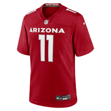 Arizona Cardinals Larry Fitzgerald Team Retired Game Jersey Cardinal - Fabric and Crest Detail - Jersey Zone