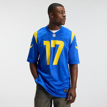 Los Angeles Rams Davante Adams Game Jersey Royal - Fabric and Crest Detail - Jersey Zone