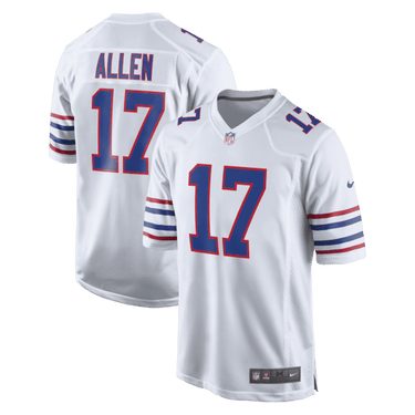 Buffalo Bills Josh Allen Alternate Game Jersey White - Back View - Jersey Zone