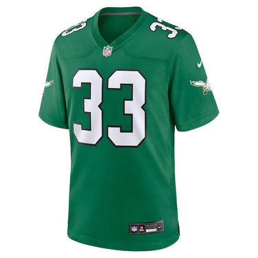 Philadelphia Eagles Cooper DeJean Alternate Game Jersey Kelly Green - Fabric and Crest Detail - Jersey Zone