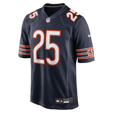 Chicago Bears Kyle Monangai Team Game Jersey Navy - Fabric and Crest Detail - Jersey Zone