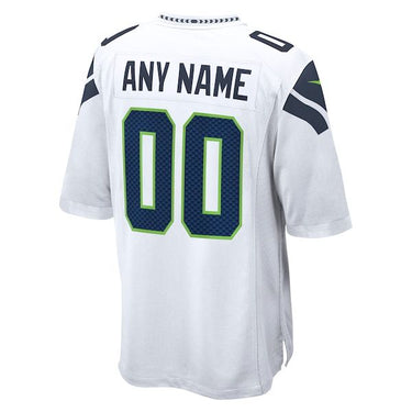 Seattle Seahawks Custom Game Jersey White - View 4 - Jersey Zone