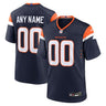 Denver Broncos Alternate Mile High Collection Custom Game Jersey Navy - Front View - Jersey Zone