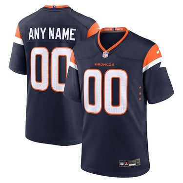 Denver Broncos Alternate Mile High Collection Custom Game Jersey Navy - Front View - Jersey Zone