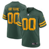 Green Bay Packers Alternate Custom Jersey Green - Front View - Jersey Zone