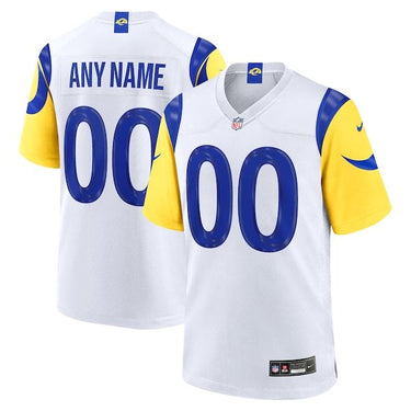 Los Angeles Rams Custom Game Jersey White - Front View - Jersey Zone