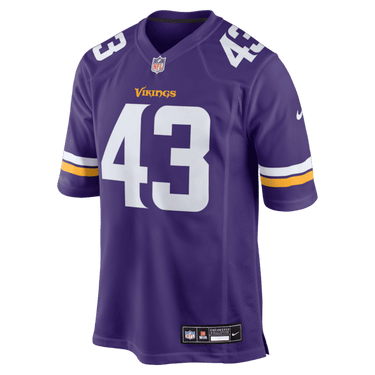 Minnesota Vikings Andrew Van Ginkel Game Jersey Purple - Fabric and Crest Detail - Jersey Zone