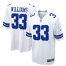 Dallas Cowboys Javonte Williams Game Jersey White - Front View - Jersey Zone