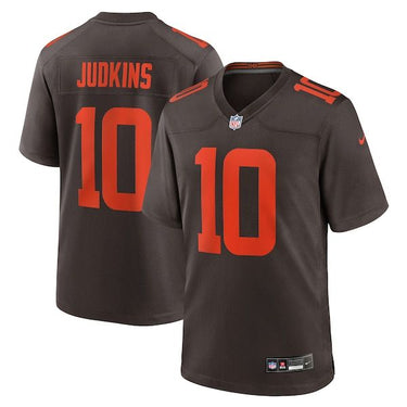 Cleveland Browns Quinshon Judkins Alpha Dawg Game Jersey Brown - Front View - Jersey Zone