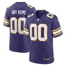 Minnesota Vikings Custom Game Jersey Purple - Front View - Jersey Zone