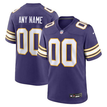 Minnesota Vikings Custom Game Jersey Purple - Front View - Jersey Zone