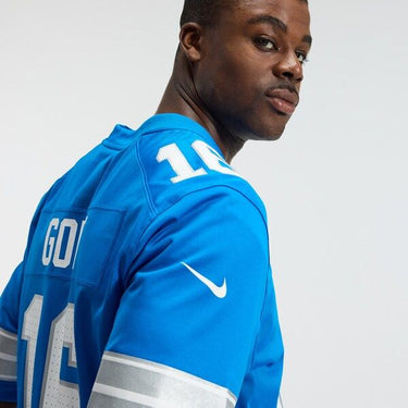 Detroit Lions Jared Goff Game Jersey Blue - View 11 - Jersey Zone