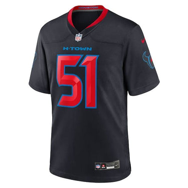 Houston Texans Will Anderson Jr. Alternate Game Jersey Navy - Fabric and Crest Detail - Jersey Zone