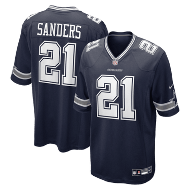 Dallas Cowboys Deion Sanders Team Retired Player Game Jersey Navy - Front View - Jersey Zone