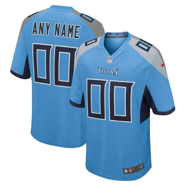 Tennessee Titans Alternate Custom Game Jersey Light Blue - Back View - Jersey Zone