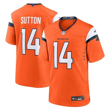 Denver Broncos Courtland Sutton Mile High Collection Game Jersey Orange - Back View - Jersey Zone