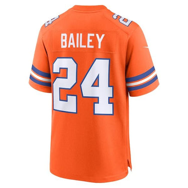 Denver Broncos Champ Bailey Alternate Game Jersey Orange - View 4 - Jersey Zone