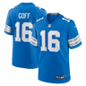 Detroit Lions Jared Goff Game Jersey Blue - Front View - Jersey Zone