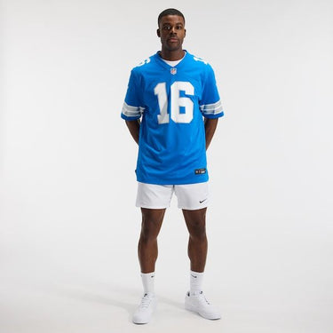 Detroit Lions Jared Goff Game Jersey Blue - View 5 - Jersey Zone