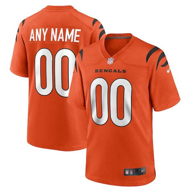 Cincinnati Bengals Alternate Game Custom Jersey Orange - Front View - Jersey Zone