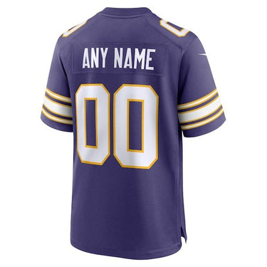 Minnesota Vikings Custom Game Jersey Purple - View 4 - Jersey Zone