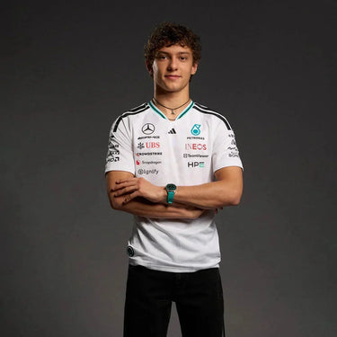 Mercedes Driver Tee White 2026 002-F1 - Back View - Jersey Zone